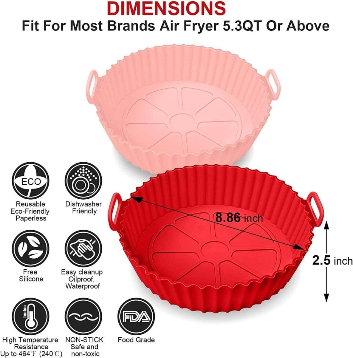 Kitchenware Air Fryer Silicone Pot