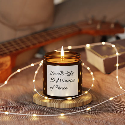 Smells like 10 minutes of peace, candle jar - Snelle Saar